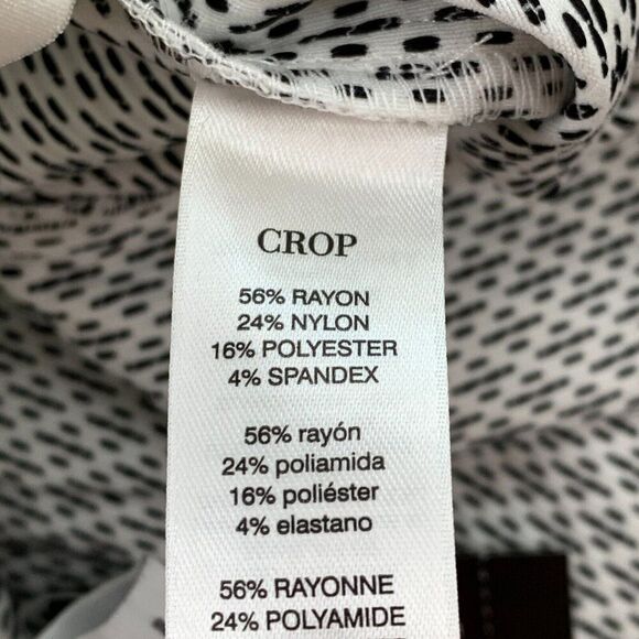 WHBM Crop Pants sz 00 White Black Pattern Pull On New NWT - Picture 10 of 11